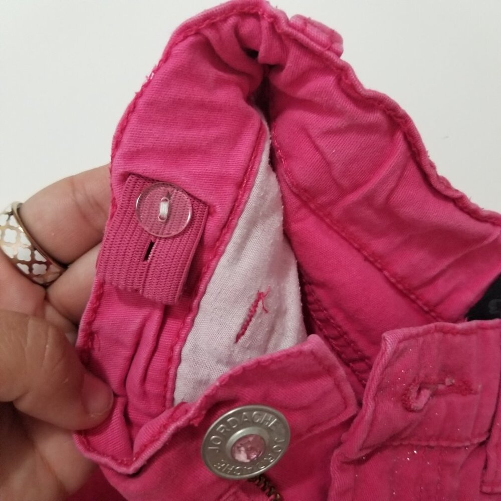 🔴 Jordache sparkle pink lightweight denim shorts girls size 7 (F23) - Picture 4 of 8